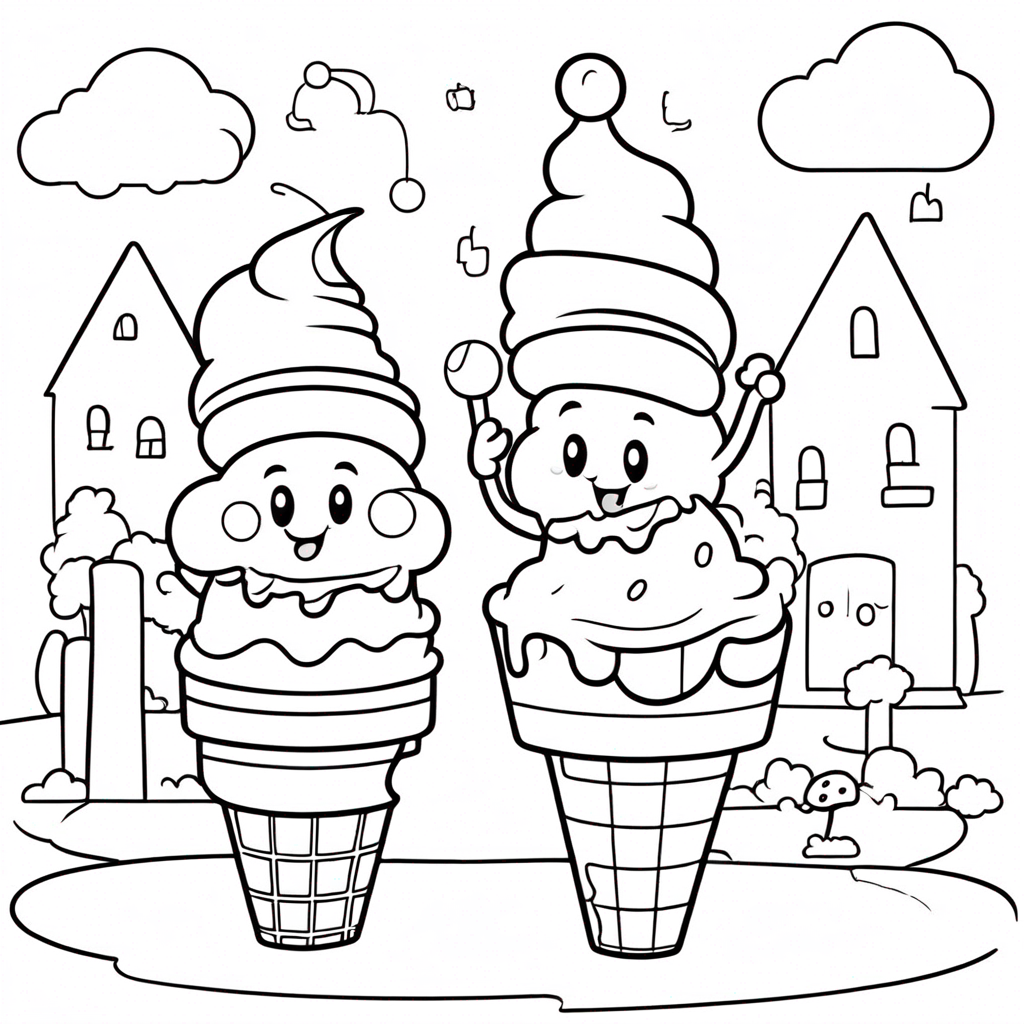 Ice Cream Coloring Page