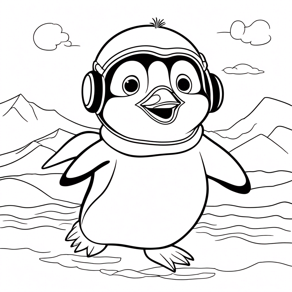 penguin Coloring Page